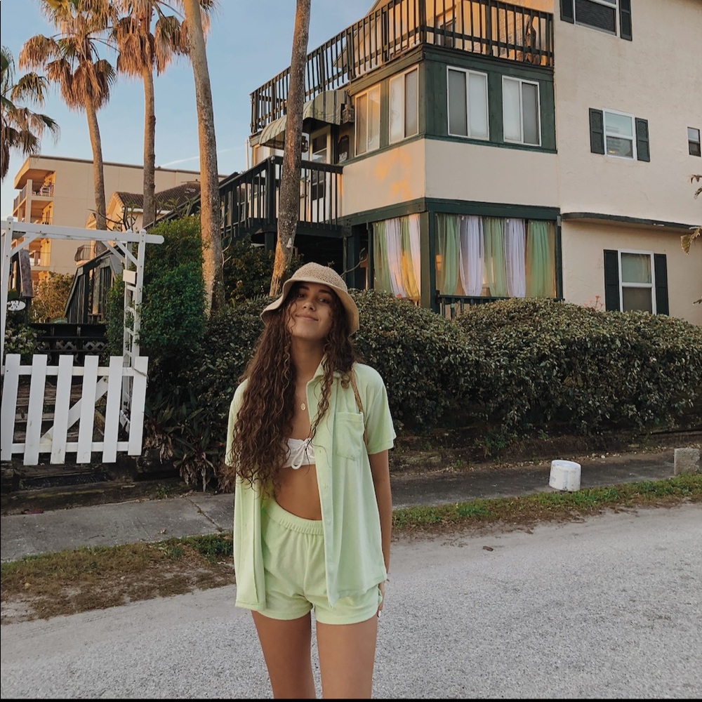 Green terry cloth set